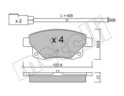 Bremsbelagsatz, Scheibenbremse Hinterachse Metelli 22-0681-0 von Metelli