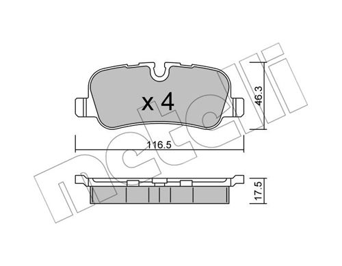 Bremsbelagsatz, Scheibenbremse Hinterachse Metelli 22-0694-0 von Metelli