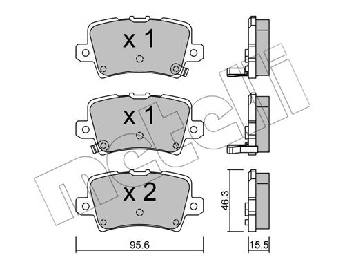 Bremsbelagsatz, Scheibenbremse Hinterachse Metelli 22-0729-0 von Metelli