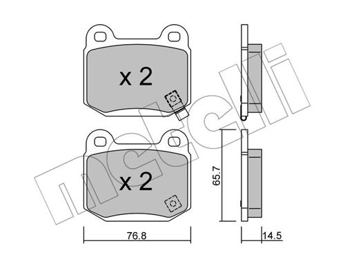 Bremsbelagsatz, Scheibenbremse Hinterachse Metelli 22-0739-0 von Metelli