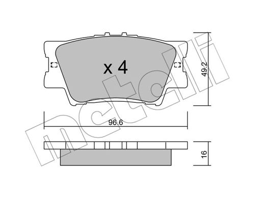 Bremsbelagsatz, Scheibenbremse Hinterachse Metelli 22-0749-0 von Metelli