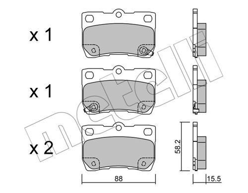 Bremsbelagsatz, Scheibenbremse Hinterachse Metelli 22-0761-0 von Metelli