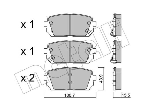 Bremsbelagsatz, Scheibenbremse Hinterachse Metelli 22-0784-0 von Metelli