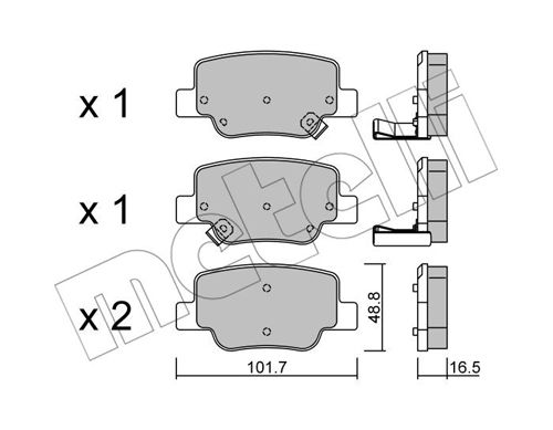 Bremsbelagsatz, Scheibenbremse Hinterachse Metelli 22-0880-0 von Metelli