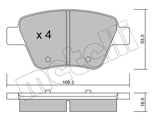 Bremsbelagsatz, Scheibenbremse Hinterachse Metelli 22-0889-0 von Metelli