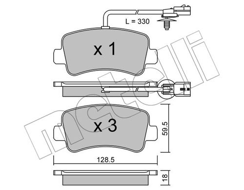 Bremsbelagsatz, Scheibenbremse Hinterachse Metelli 22-0899-0 von Metelli