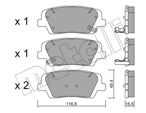 Bremsbelagsatz, Scheibenbremse Hinterachse Metelli 22-0901-0 von Metelli