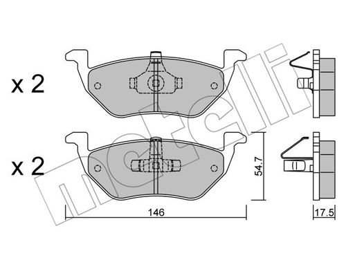 Bremsbelagsatz, Scheibenbremse Hinterachse Metelli 22-0907-0 von Metelli