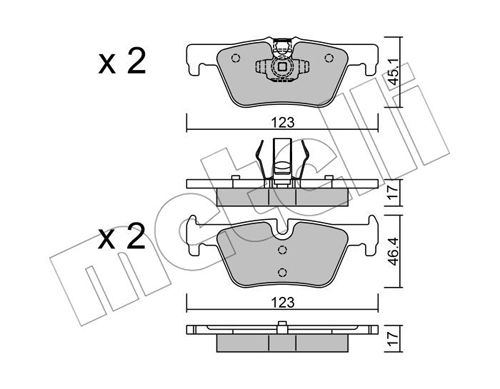 Bremsbelagsatz, Scheibenbremse Hinterachse Metelli 22-0962-0 von Metelli