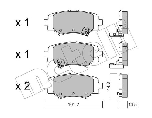 Bremsbelagsatz, Scheibenbremse Hinterachse Metelli 22-0993-0 von Metelli