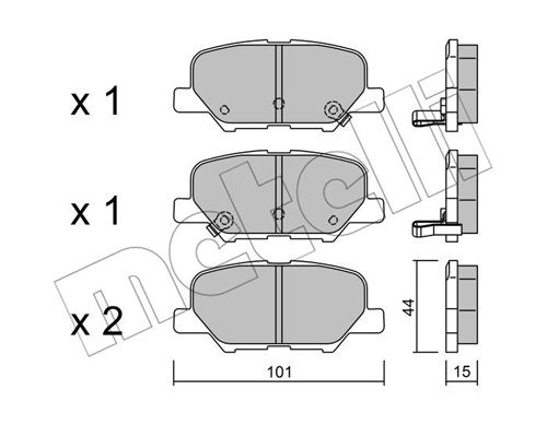 Bremsbelagsatz, Scheibenbremse Hinterachse Metelli 22-0995-0 von Metelli