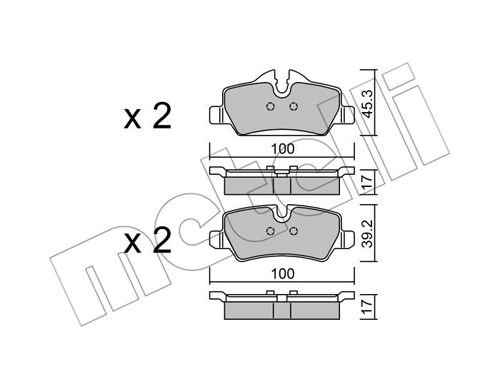 Bremsbelagsatz, Scheibenbremse Hinterachse Metelli 22-1014-0 von Metelli