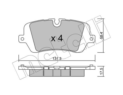 Bremsbelagsatz, Scheibenbremse Hinterachse Metelli 22-1025-0 von Metelli