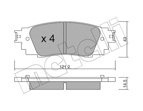 Bremsbelagsatz, Scheibenbremse Hinterachse Metelli 22-1089-0 von Metelli