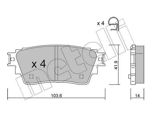 Bremsbelagsatz, Scheibenbremse Hinterachse Metelli 22-1160-0 von Metelli