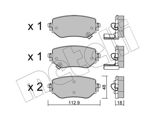 Bremsbelagsatz, Scheibenbremse Hinterachse Metelli 22-1192-0 von Metelli