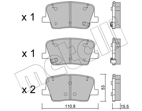 Bremsbelagsatz, Scheibenbremse Hinterachse Metelli 22-1232-0 von Metelli