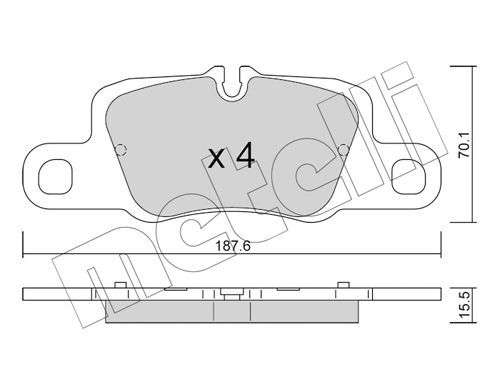 Bremsbelagsatz, Scheibenbremse Hinterachse Metelli 22-1257-0 von Metelli