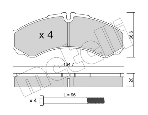 Bremsbelagsatz, Scheibenbremse Metelli 22-0212-0 von Metelli