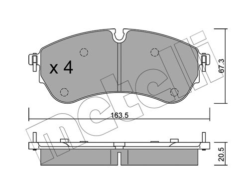 Bremsbelagsatz, Scheibenbremse Metelli 22-1173-0 von Metelli