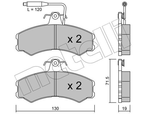 Bremsbelagsatz, Scheibenbremse Vorderachse Metelli 22-0031-0 von Metelli