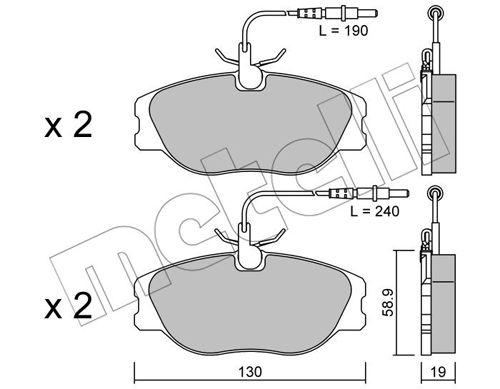 Bremsbelagsatz, Scheibenbremse Vorderachse Metelli 22-0072-3 von Metelli