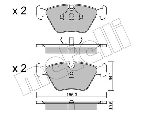 Bremsbelagsatz, Scheibenbremse Vorderachse Metelli 22-0122-0 von Metelli