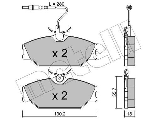 Bremsbelagsatz, Scheibenbremse Vorderachse Metelli 22-0142-0 von Metelli