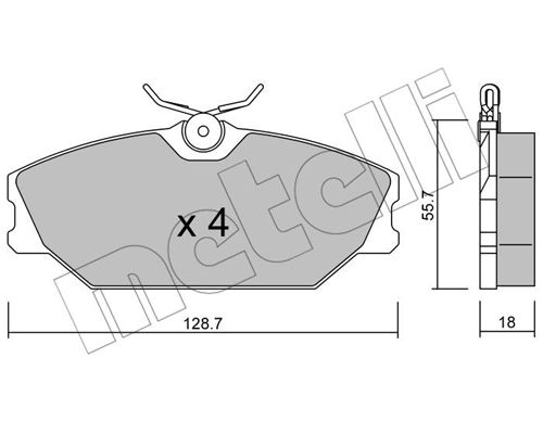 Bremsbelagsatz, Scheibenbremse Vorderachse Metelli 22-0142-2 von Metelli