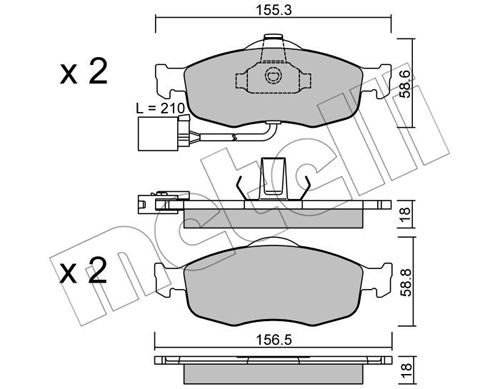 Bremsbelagsatz, Scheibenbremse Vorderachse Metelli 22-0146-1 von Metelli