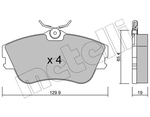 Bremsbelagsatz, Scheibenbremse Vorderachse Metelli 22-0164-0 von Metelli