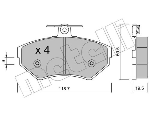 Bremsbelagsatz, Scheibenbremse Vorderachse Metelli 22-0215-0 von Metelli