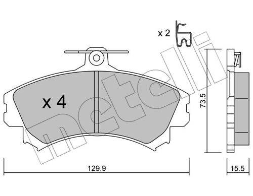 Bremsbelagsatz, Scheibenbremse Vorderachse Metelli 22-0216-0 von Metelli