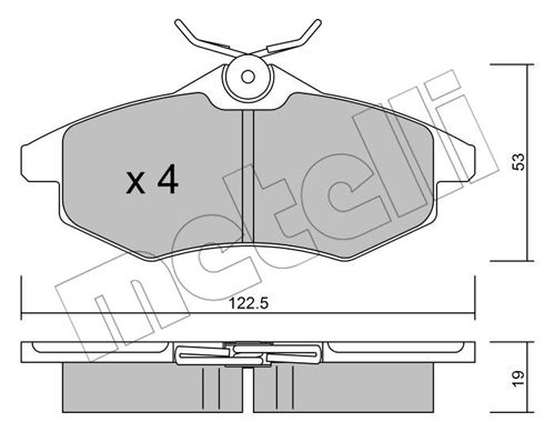 Bremsbelagsatz, Scheibenbremse Vorderachse Metelli 22-0328-0 von Metelli