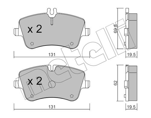 Bremsbelagsatz, Scheibenbremse Vorderachse Metelli 22-0342-0 von Metelli