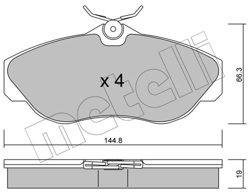 Bremsbelagsatz, Scheibenbremse Vorderachse Metelli 22-0350-0 von Metelli