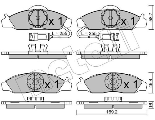 Bremsbelagsatz, Scheibenbremse Vorderachse Metelli 22-0368-0 von Metelli