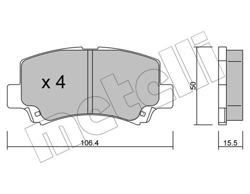 Bremsbelagsatz, Scheibenbremse Vorderachse Metelli 22-0419-0 von Metelli