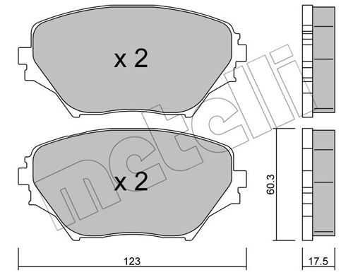 Bremsbelagsatz, Scheibenbremse Vorderachse Metelli 22-0430-0 von Metelli