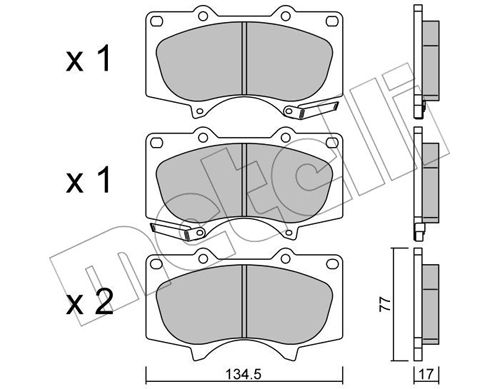 Bremsbelagsatz, Scheibenbremse Vorderachse Metelli 22-0454-0 von Metelli