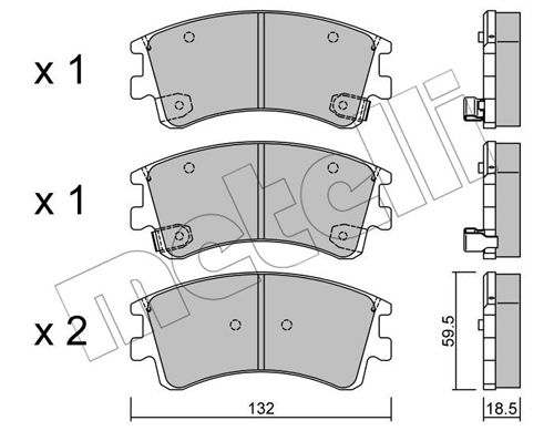 Bremsbelagsatz, Scheibenbremse Vorderachse Metelli 22-0476-0 von Metelli