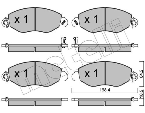 Bremsbelagsatz, Scheibenbremse Vorderachse Metelli 22-0536-0 von Metelli