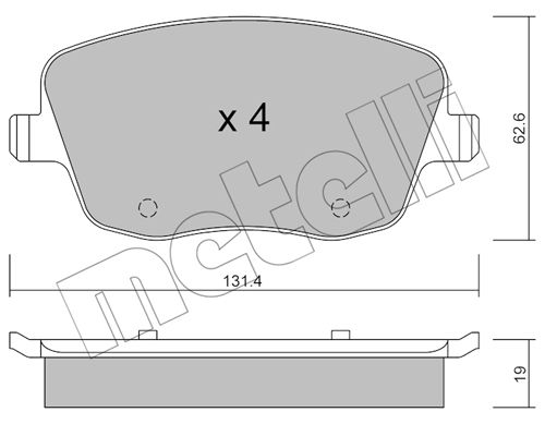 Bremsbelagsatz, Scheibenbremse Vorderachse Metelli 22-0547-0 von Metelli