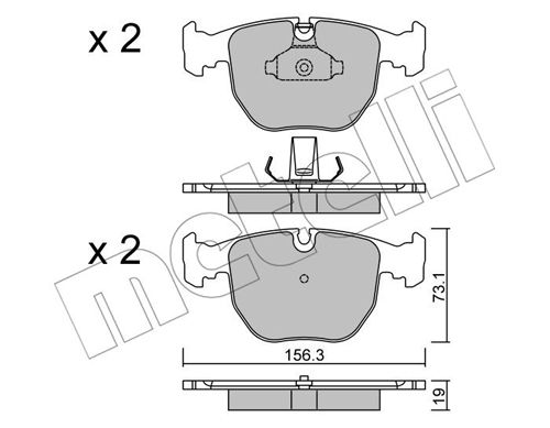 Bremsbelagsatz, Scheibenbremse Vorderachse Metelli 22-0559-0 von Metelli