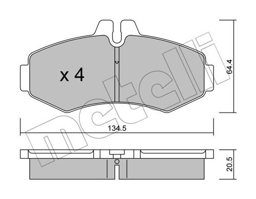 Bremsbelagsatz, Scheibenbremse Vorderachse Metelli 22-0573-0 von Metelli