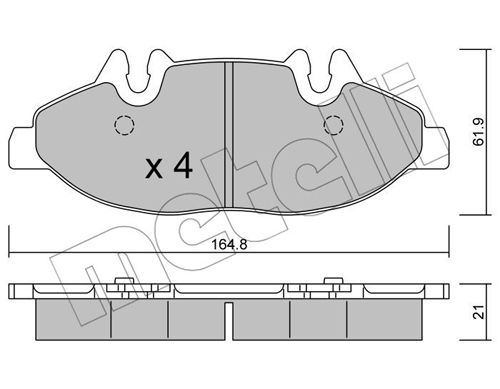 Bremsbelagsatz, Scheibenbremse Vorderachse Metelli 22-0575-0 von Metelli