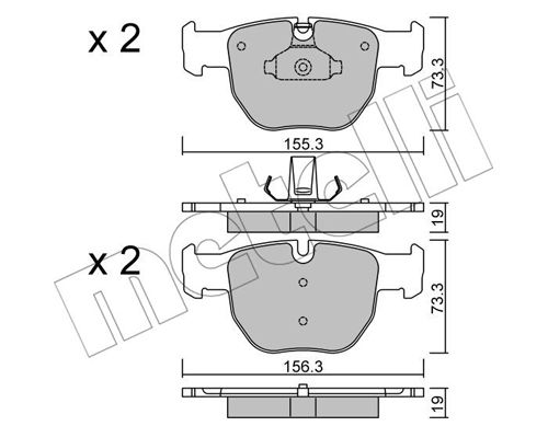 Bremsbelagsatz, Scheibenbremse Vorderachse Metelli 22-0598-0 von Metelli