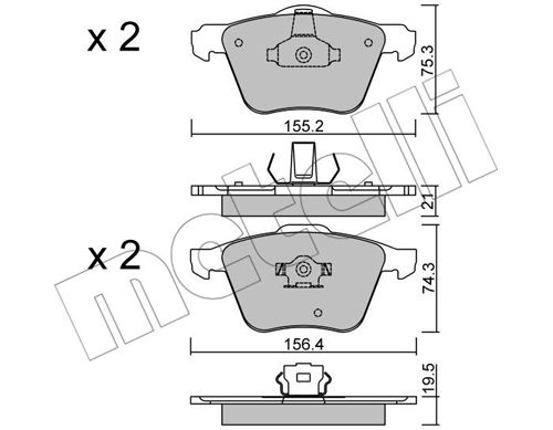 Bremsbelagsatz, Scheibenbremse Vorderachse Metelli 22-0599-0 von Metelli