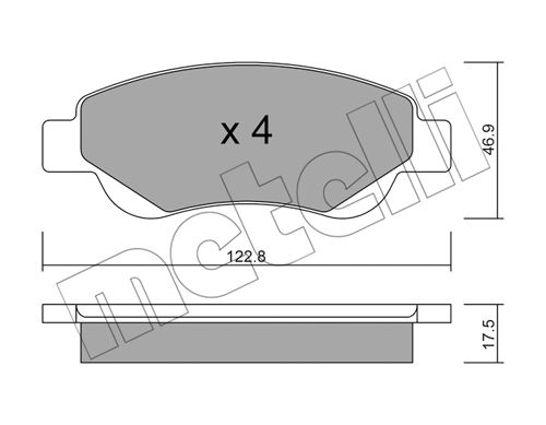 Bremsbelagsatz, Scheibenbremse Vorderachse Metelli 22-0637-0 von Metelli