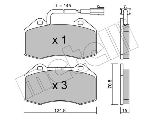 Bremsbelagsatz, Scheibenbremse Vorderachse Metelli 22-0651-1 von Metelli